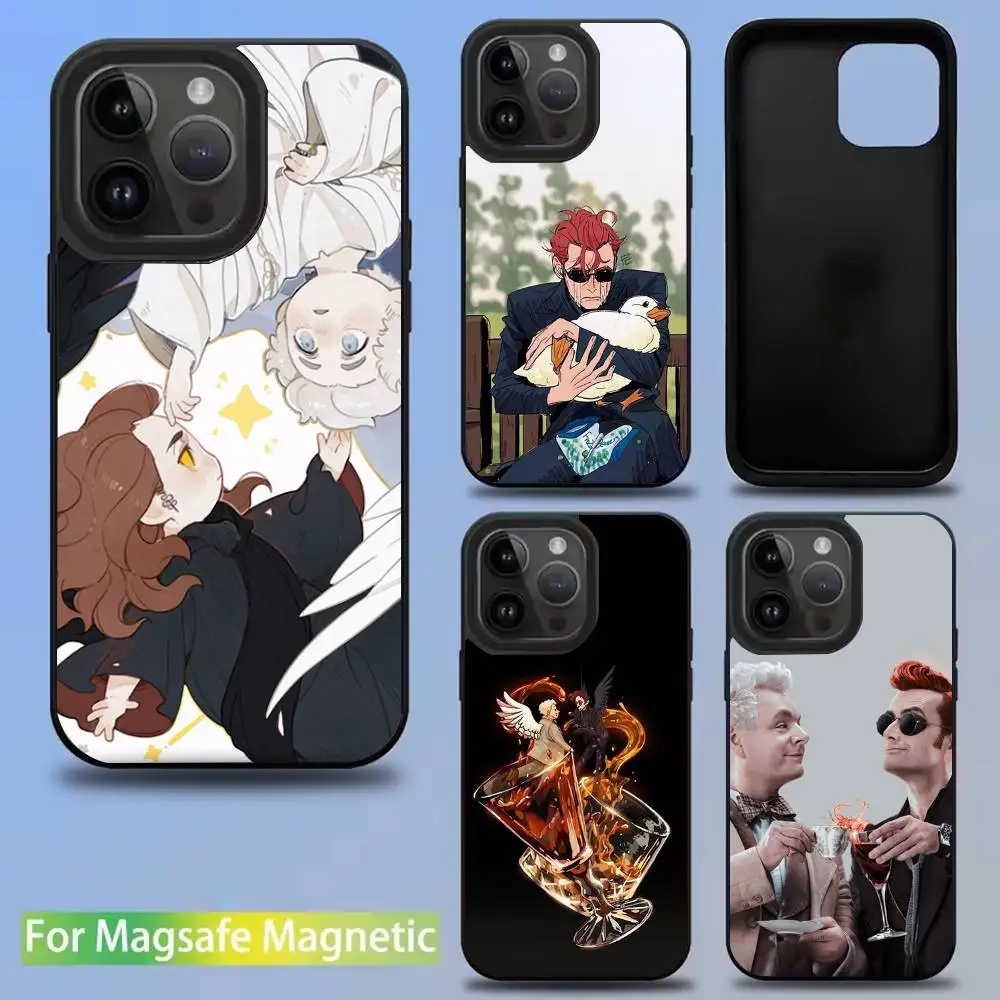 

Good O-Omens Cute Phone Case For iPhone 16,15,14,13,12,11,Pro,Max,Plus,Mini,SE New Magsafe Magnetic Wireless Charging