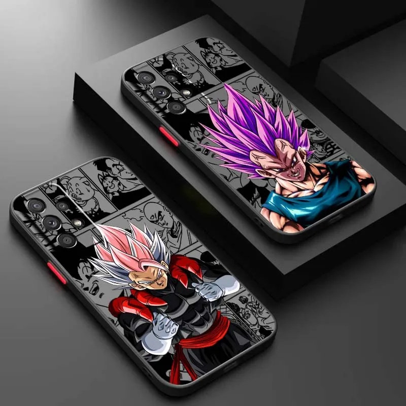 Dragon Ball Black Goku Vegeta For Samsung A73 A72 A71 A55 A54 A53 A52 A51 A35 A25 A15 A14 5G Frosted Translucent Phone Case