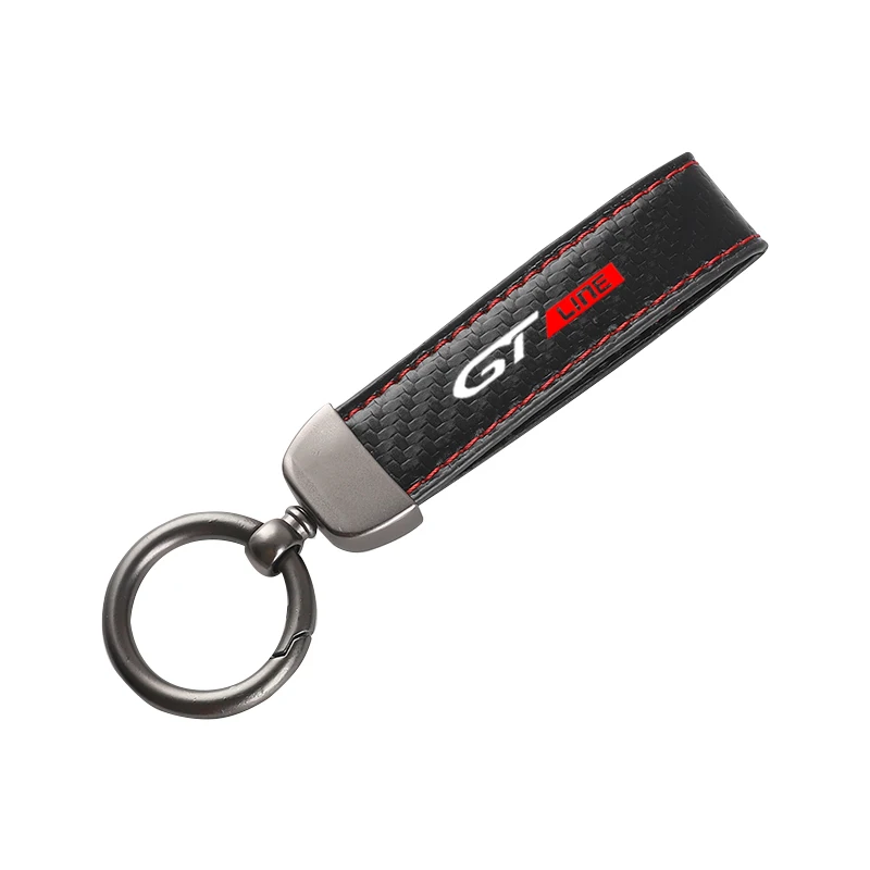 Leather Carbon Fiber Car Rings Keychain Zinc Alloy Keyrings For Peugeot gt gti gtline 508 5008 3008 208 2008 308 car