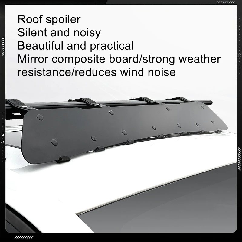 Roof spoiler, car luggage rack frame, roof box crossbar, wind deflector, silent and noise reducing wind deflector
