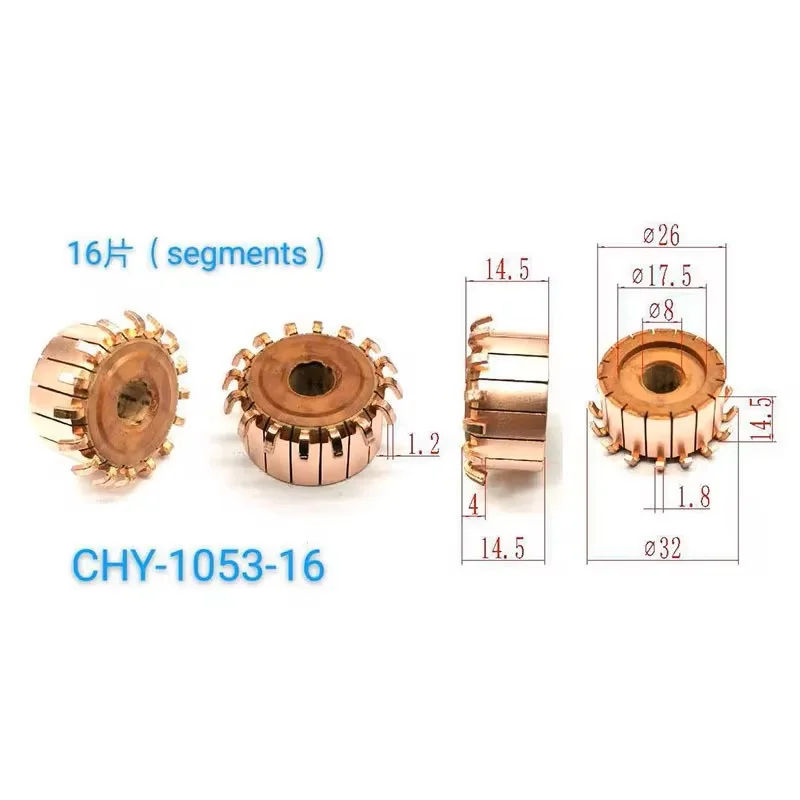 Cobre cabeça retificador Reversor, 26x8x14.5x16p, Chy-1053-16