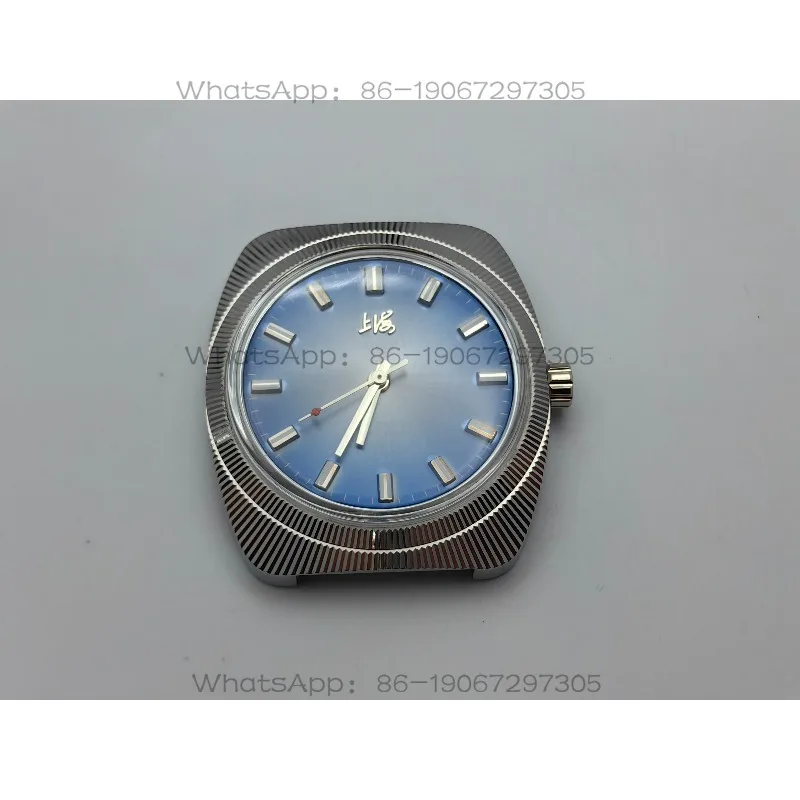 

Shanghai Diamond Pattern Shell Blue Disc 7120 Movement Manual Upper Strip Nostalgic Collection Men's Mechanical Renovation