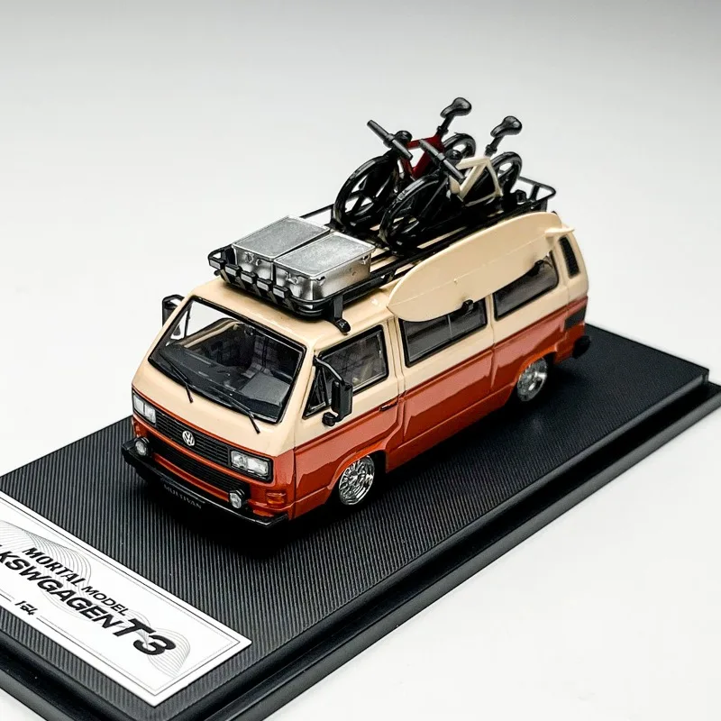 Mortal Diecast 1/64 escala Volkswagen coches modelo de aleación Volkswagen T3 Lie Low naranja vehículos de juego juguetes para niños regalo caja Original