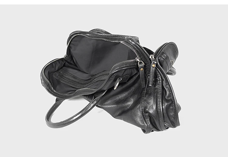 Sac à main rétro en cuir véritable pour hommes, étuis à bombes, cuir de vachette noir première couche, sac lancé par ordinateur, affaires