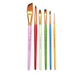 6PCS Portable Paint Brush for Beginner Watercolor Gouache Painting Coloring