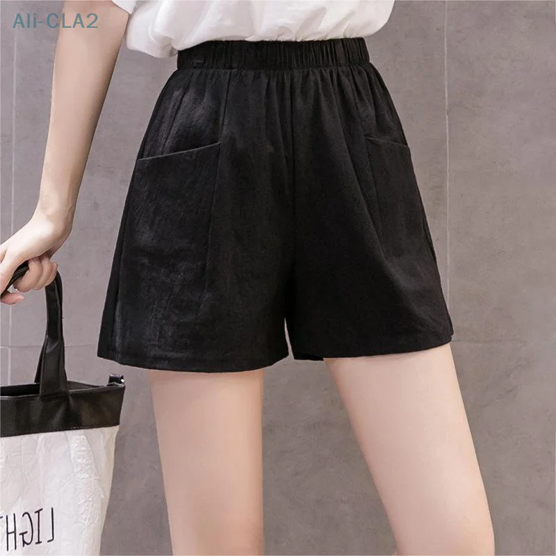 Large Size Casual Loose Student Straight-Leg Workwear Three-Quarter Pants Wide-Leg Cotton And Linen Shorts