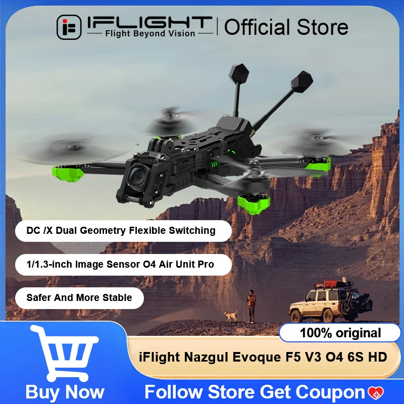 

iFlight Nazgul Evoque F5 V3 O4 HD FPV Drone BNF DC/X Dual Geometry Flexible Switching Borg Mini F7 FC Mini 60 ESC For Quadcopter