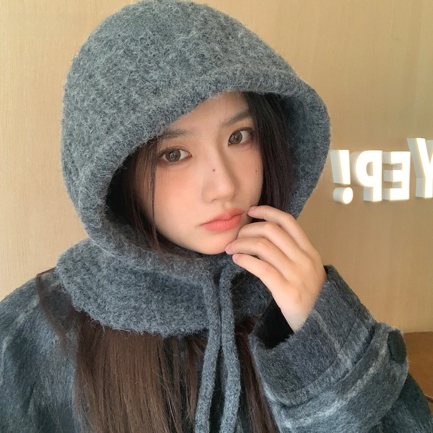 warm-knitted-hat-scarf-women's-fashion-winter-accessories-charlie-kelli-official-store-non-folding-round-top-hat