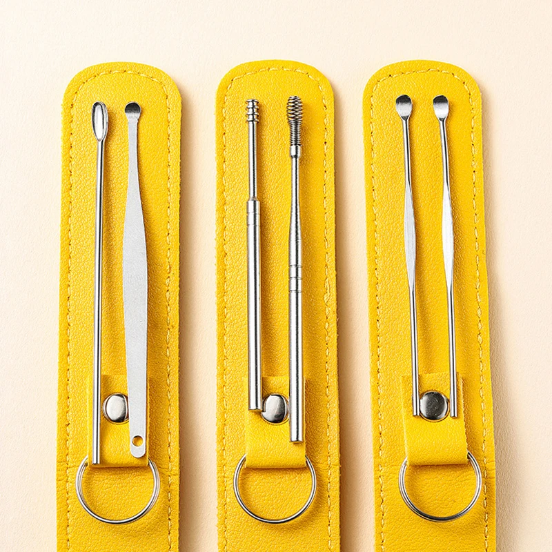 

6 шт./компл., набор для удаления ушной серы, набор для удаления серы из нержавеющей стали, набор для пирсинга, кюретка для ушей, ложка для чистки ушей, инструмент для ухода за ушами, очиститель