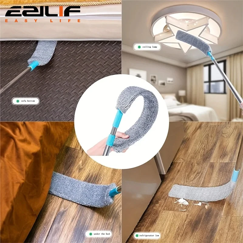 Lange Griff Mopp Teleskop Staubwedel Reinigung Pinsel Biegsamen Kopf Ausziehbare Stange Lange Flache Flexible Staubwedel Für Home Reinigung Werkzeug