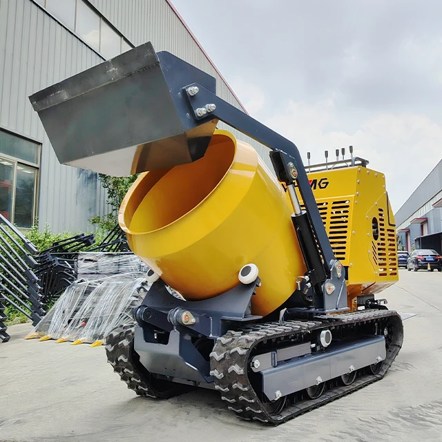 YG Customized CE EPA Engine Mini Concrete Mixer Loader With Self Loading Track Dump 300L Concrete Mixer Truck