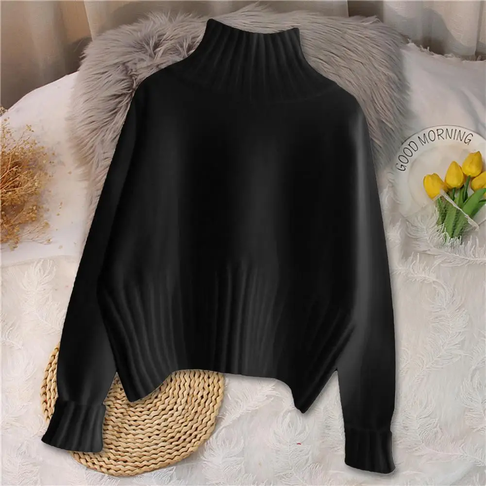 2023 Vintage Knitted Sweaters for Women Sweater Pullover Basic Black White Turtleneck Oversize Jumper Casual Knitting Outwear