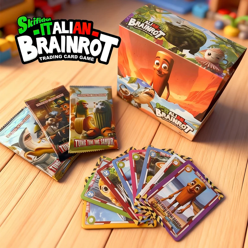 1 Set Italiaanse Brainrot Kaarten van Collectie Tungtung Sahur Card Battle Card Game Speelgoed Voor Kinderen Trading Cards Verjaardagscadeau
