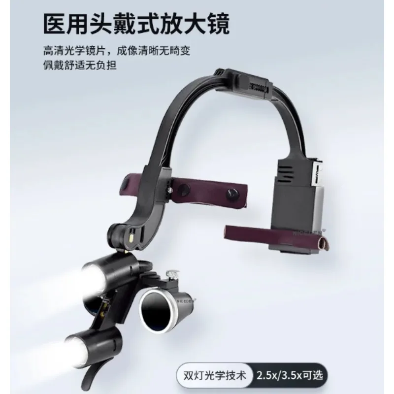 Head Mounted Long Magnifying Glass HD Magnifier for Watch Jewelry Repair Wearable Tool