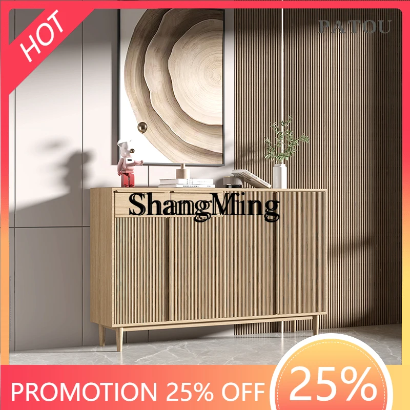 

FG hotel homestay solid wood dining side cabinet minimalist living room household rattan side cabinet