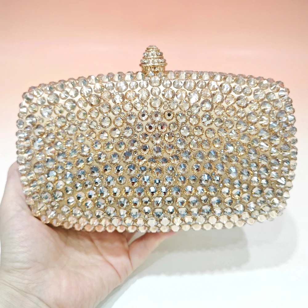 Sparkling Evening Bag Gold Rhinestone Purse For Lady PurseS Luxury Handbags Crystal Evening Clutches Small Handbags Minaudiere