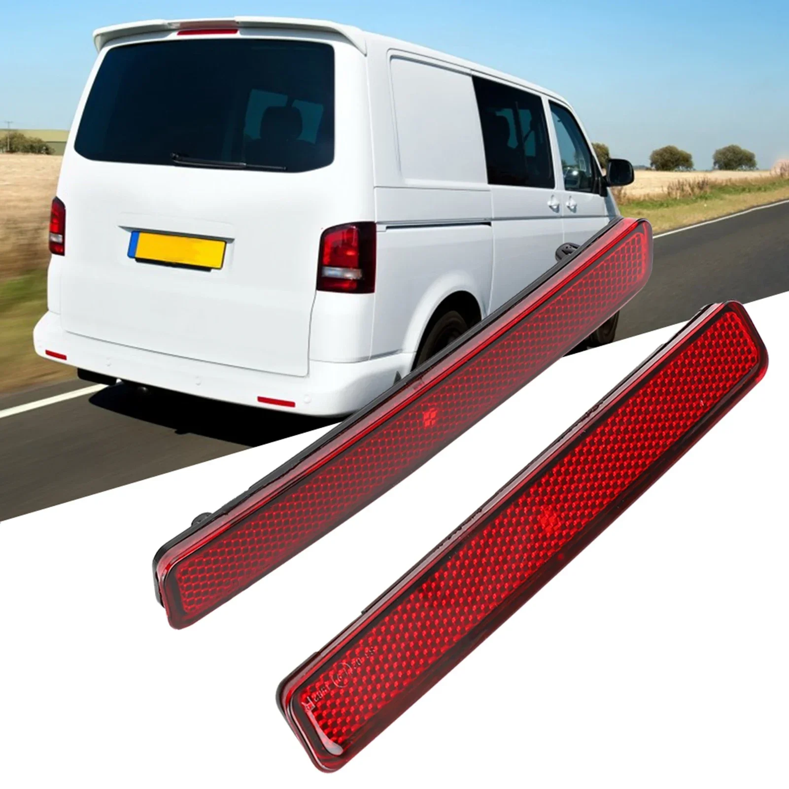 

1 Pair Of Rear Bumper Reflector Assembly Light Fit For T5 Transporter 2003-3011 7E0945105