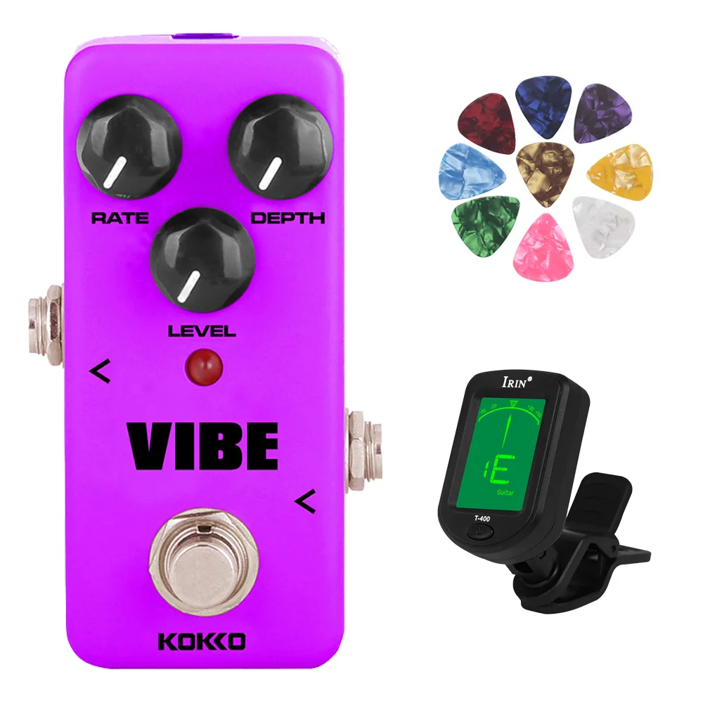 

KOKKO FUV2 VIBE Electric Guitar Effect Pedal Analog Knob Horn Electric Guitar Pedal Analog Effect Portable Mini Guitar Effector