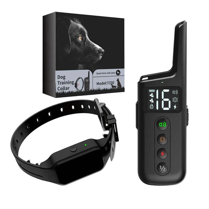 1000FT Surround electric shock column strong electronic training collar TPU pet collar intelligent remote control dog receiver