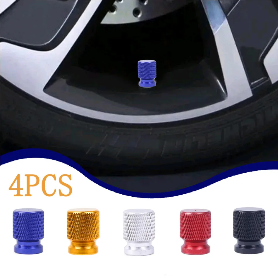 

4Pcs Auto Tyre Stems Cap Aluminum Styling Decorative Tyre Rim Stem Covers Car Tire Valve Caps Universal Car Accessories