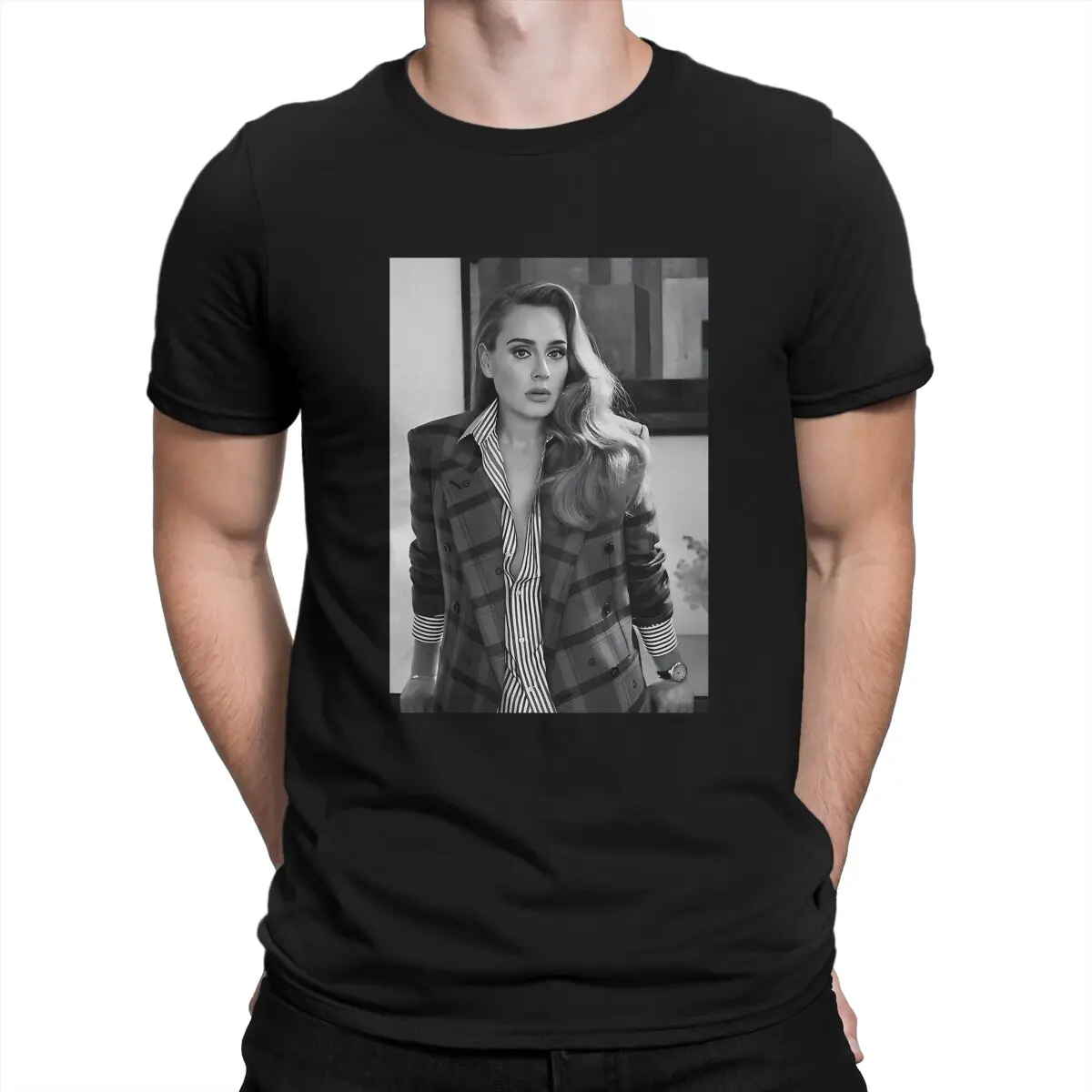 A-Adele Singer Men's TShirt Adele Beauty Cute Individuality T Shirt Original Streetwear New Trend