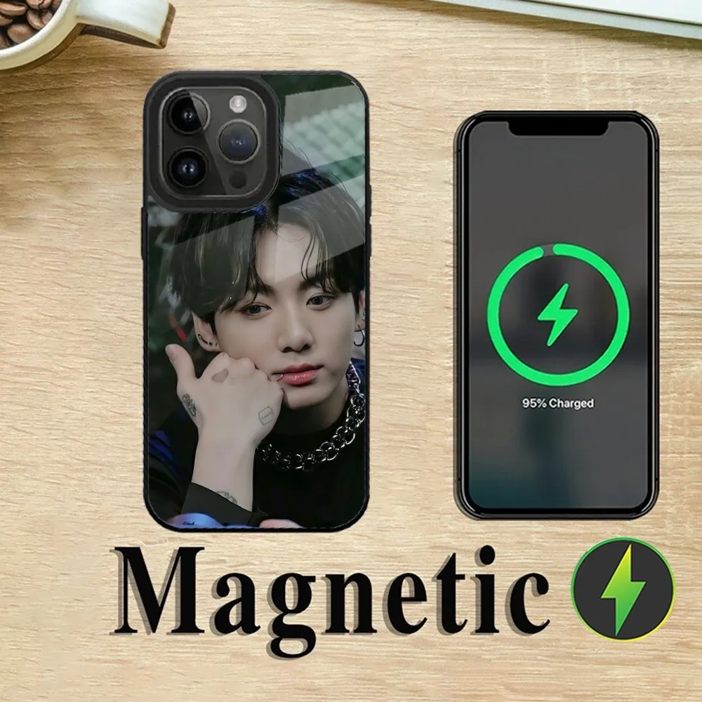 J-Jungkook Jeon Seven Gold Phone Case For iPhone 15,14,13,12,11,Plus,Pro,Max Mini Magsafe Magnetic Wireless Charging