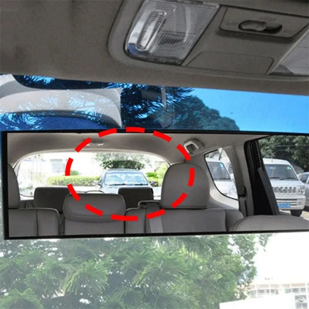 Car Rearview Mirror 300mm Large Field of View Anti Dizziness Wide-angle Indoor Reversing Rearview Mirror Car Mirror Accessories