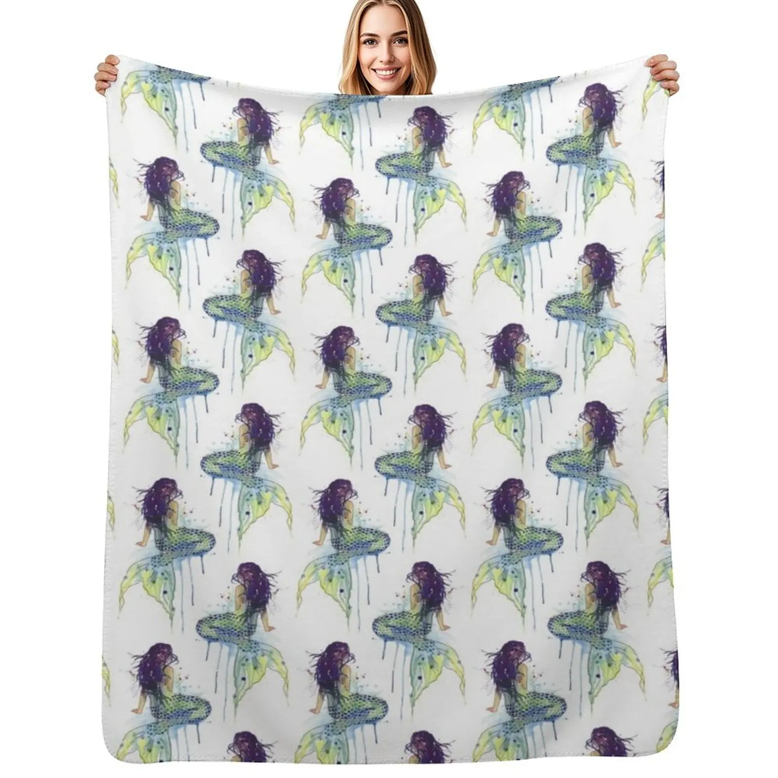 Mermaid Throw Blanket Fashion Sofas Designers funny gift Sofa Quilt Sofas Summer Blankets