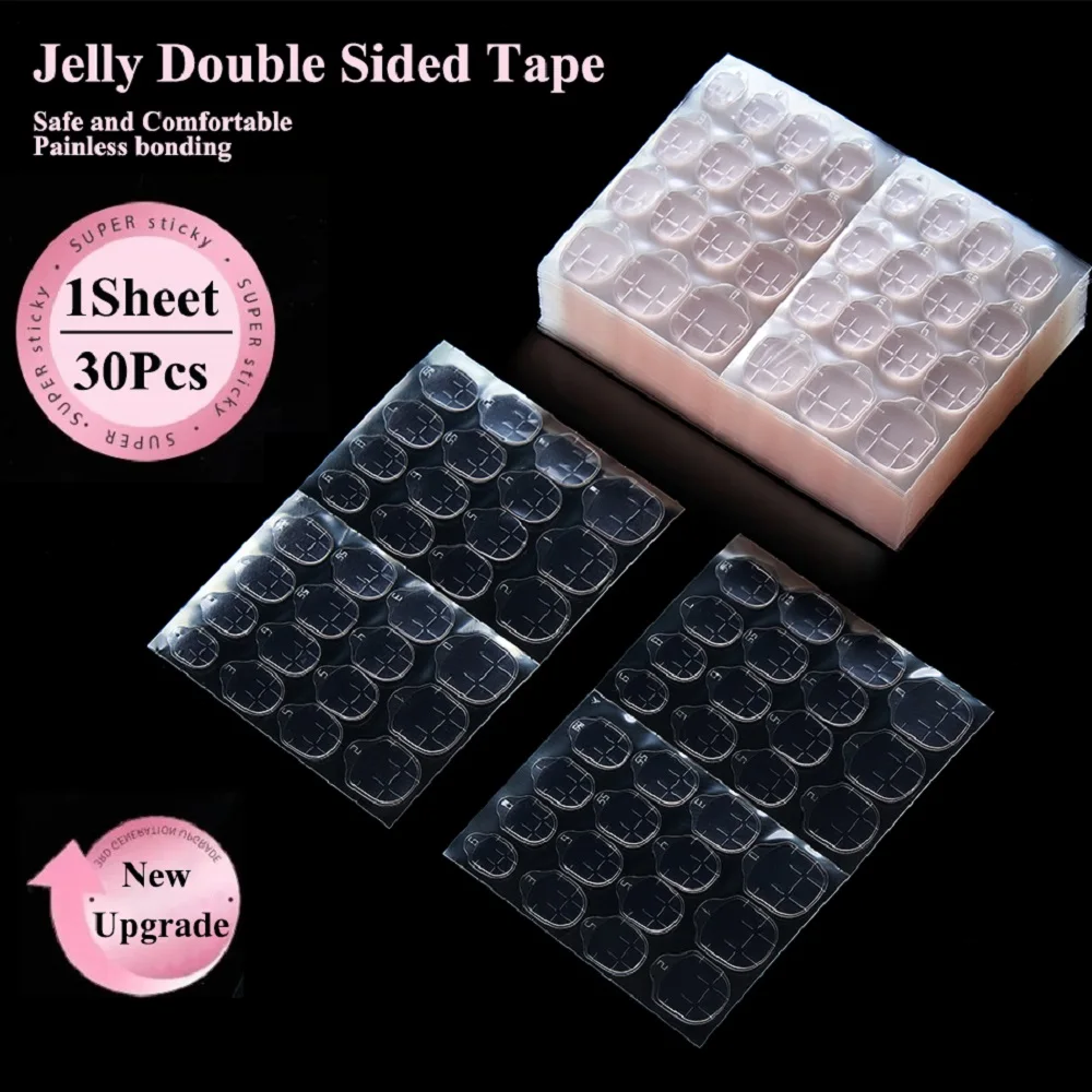 

Pink/Transparent Double-Sided Self Adhesive Nail Stickers Waterproof Sticky Tabs for Nails Press on Jelly Glue Manicure Tools