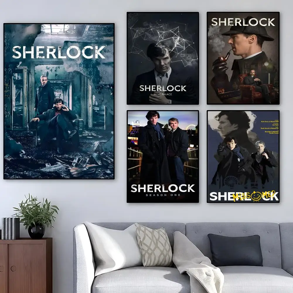 Series S-Sherlock Detective Mystery Poster Removable PP Decorative Poster Water-Resistant Print Apartment Dorm Office Cafe Gift