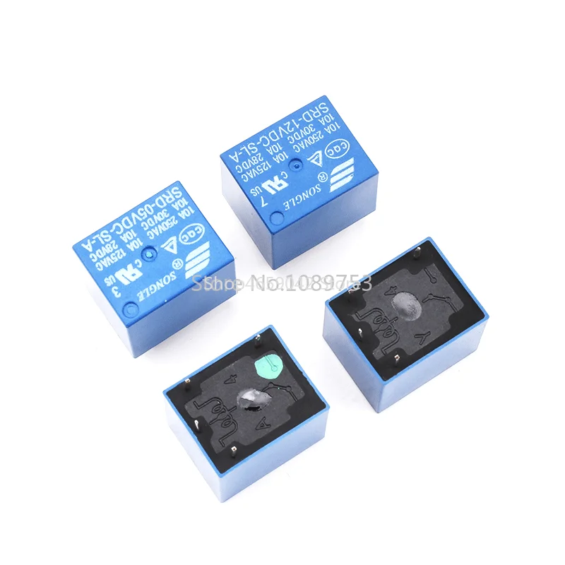 2pcs Relay SRD-05VDC-SL-A SRD-12VDC-SL-A SRD-24VDC-SL-A  Power Relays DC 5V 12V 24V 10A 250VAC 4Pin