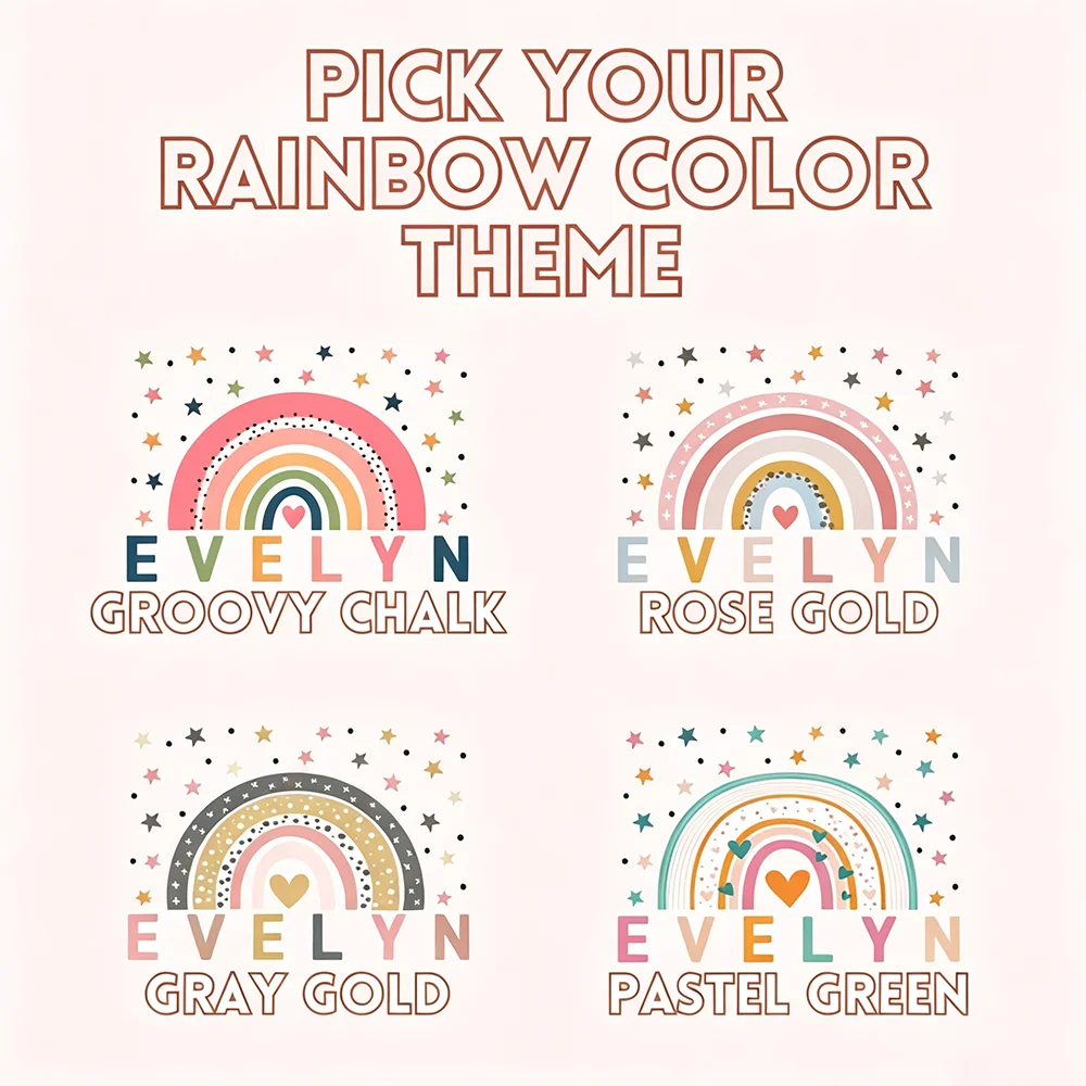 Personalized Name Tote Bag Rainbow Back To School Gift for Teacher Students Library Bag Teacher's Day Gift for Her Kids Drawing