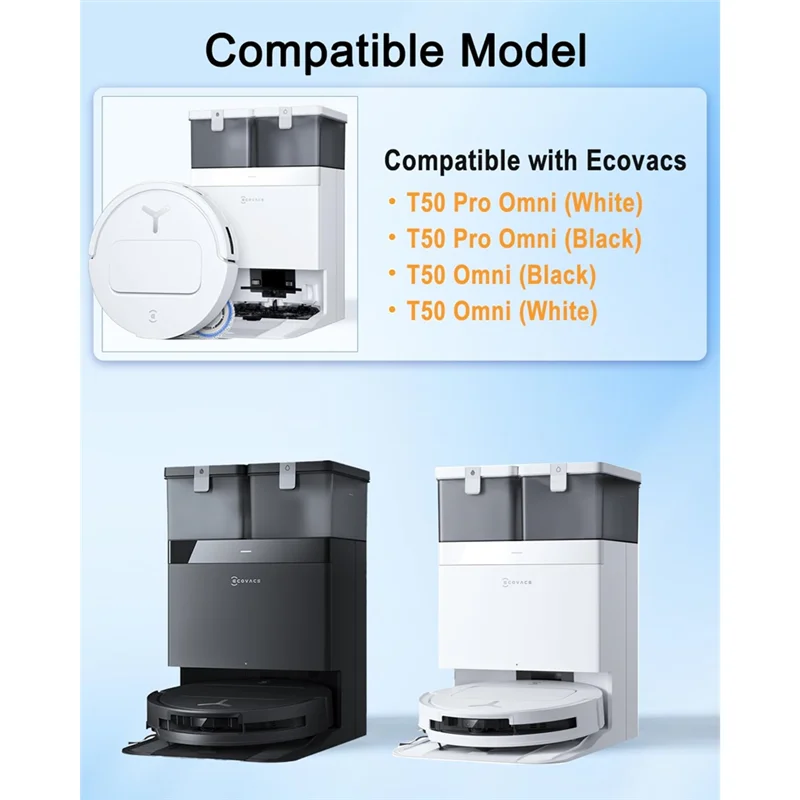 【قطرة السعر】لـ Ecovacs Deebot T50 Omni/T50 Pro Omni/T50 Max Pro Omni Robot Vacuum Cleaner Accessories-الفرش الرئيسية، وسادات الممسحة