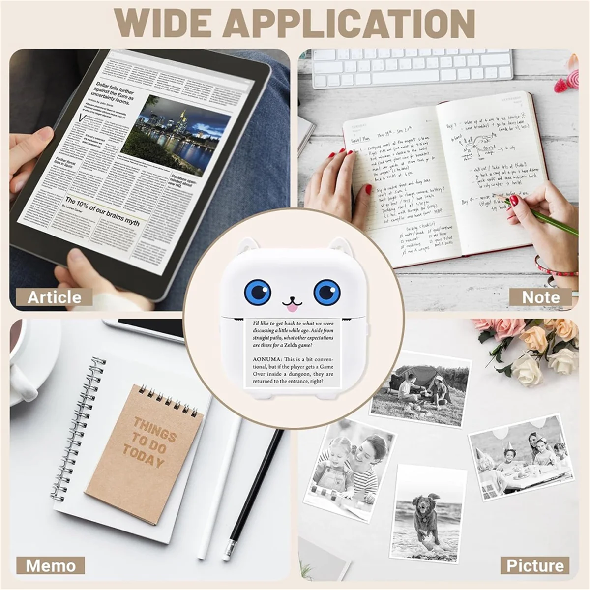 

Портативный Bluetooth-термальный бесчернильный принтер для изготовления этикеток 2025+, мини-принтер для наклеек