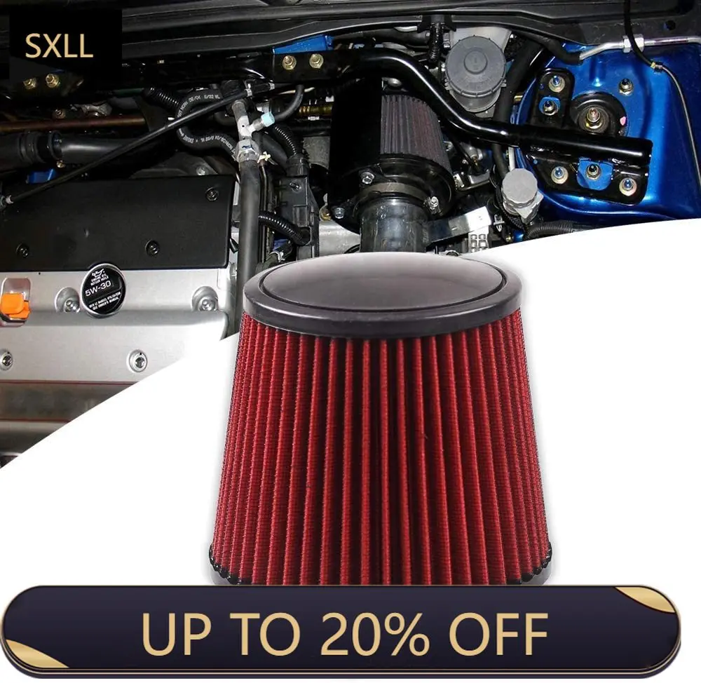 

SXLL High Performance 76mm 100mm Dry Cold Intake Filter 3 Inch Performance Intake Filter for Cars and Trucks