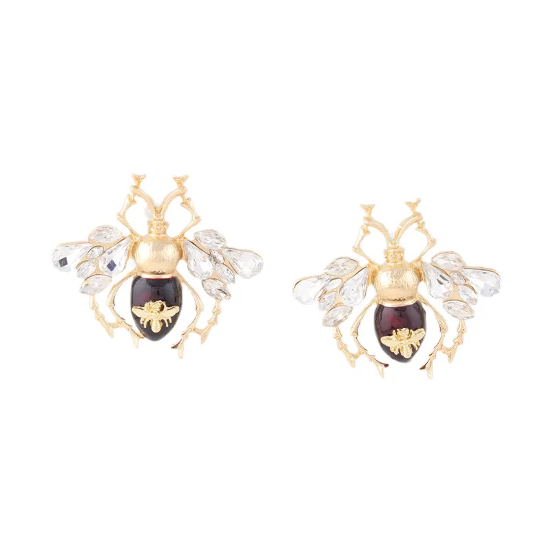 European and American style alloy personalized fashion light luxury insect drip bee earrings, travel jewelry