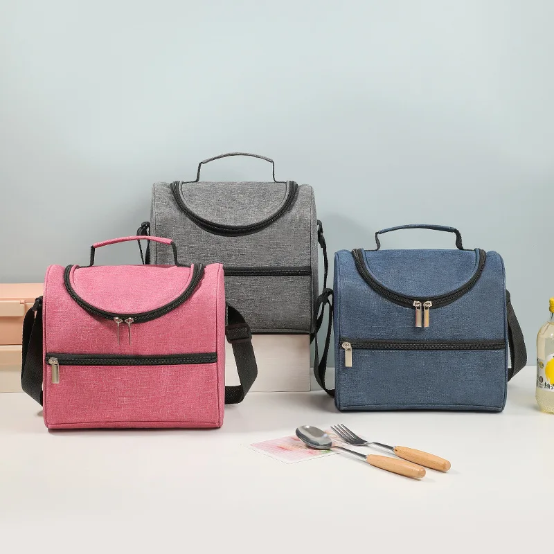 

Изящная изолированная сумка-холодильник большой вместимости — ручная сумка через плечо для офисной школы и пикника