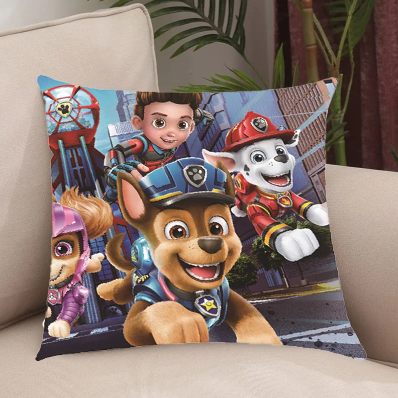 Paw Patrol Pillowcase Chase Skye Soft Peach Skin Velvet Pillowslip Sofa Living Room Cute Anime Cartoon Home Decoration Kids Gift