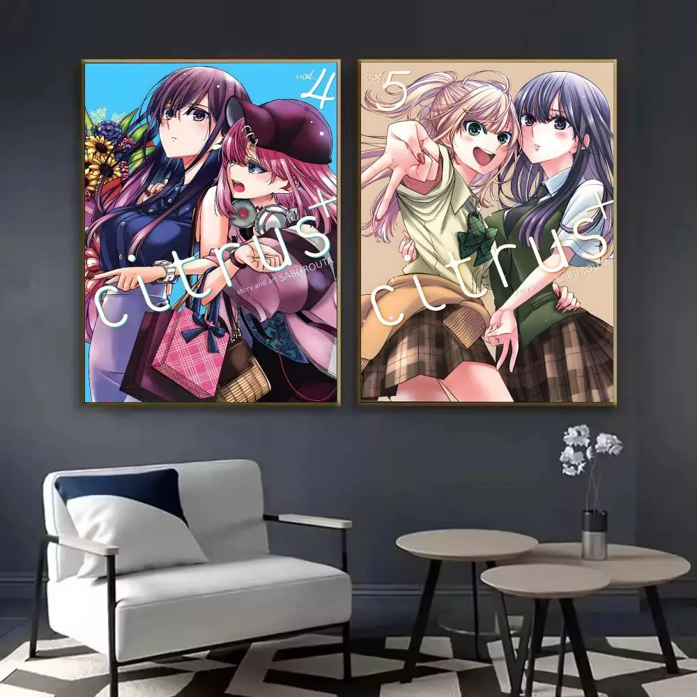 Japanese Anime C-Citrus Poster Waterproof Sticky Wall Art Print For Bedroom Living Room Hallway Bar Home Decor