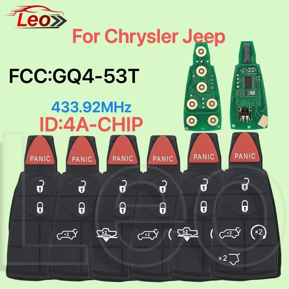 

Leo FCC: GQ4-53T 433,92 МГц PCF7961 ID: 4A-CHIP Автомобильный умный пульт дистанционного управления для Jeep Cherokee Sport KL Chrysler Town 2014 2015 2016 2017 2018
