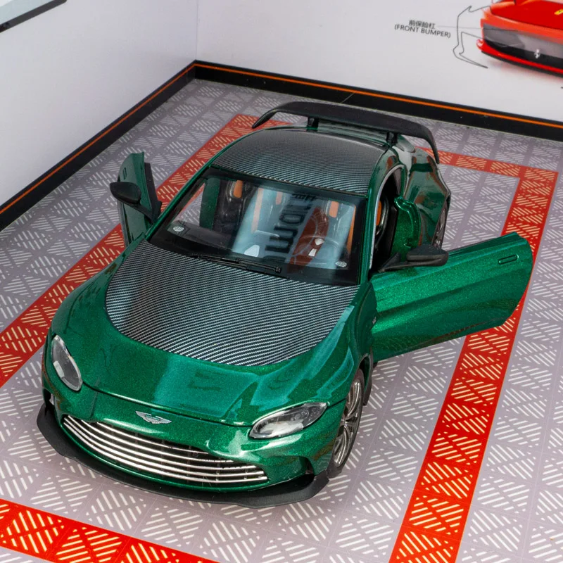 

1:24 Aston Martin VANTAGE V12, модель автомобиля из сплава, украшение двери автомобиля, можно открыть с акустооптическим амортизатором, игрушечный автомобиль