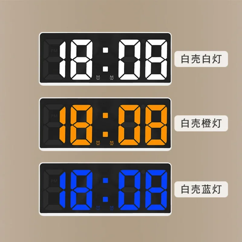 LED Desk Clock, Multi-function Alarm Clock, Date temperature display, Bedroom Study Desktop Ornaments, Big Screen Watch