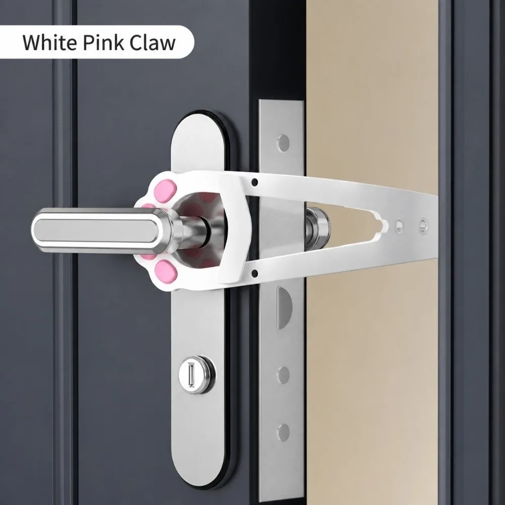 Adjustable Pet Door Holder Flexible No-Drill Pet Lock Retainer Plastic Easy Install Cat Flap Stopper Bedroom Door