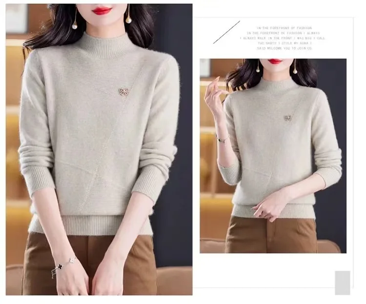 Hot Sweaters & Jumpers Warm Long Sleeve Tops For Woman Knitting Autumn Winter Knitwear Elegant Pollover Woman Clothes