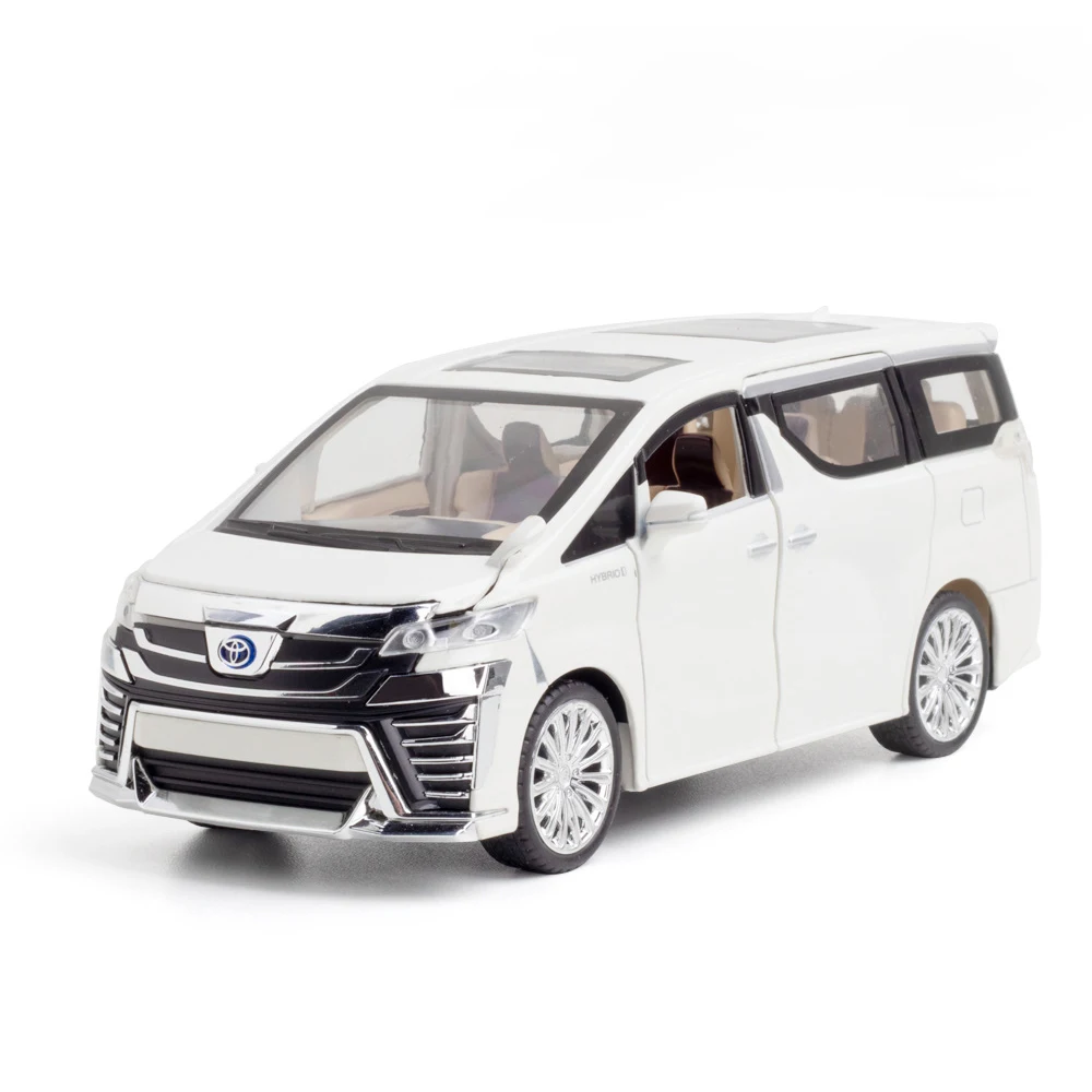 1:24 Toyota Vellfire MPV Van Alloy Diecasts & Toy Vehicles Metal Toy Car Model Sound and light Collection Toy