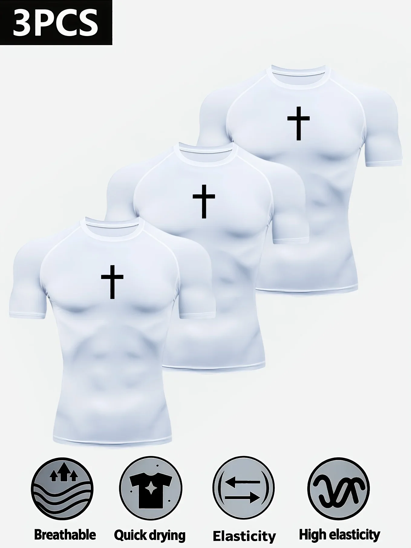 Triplet Men's Compression Printed T Shirt Summer Sportswear Running T-shirt Elastic Quick Dry Sport Gym Fitness TShirts Men