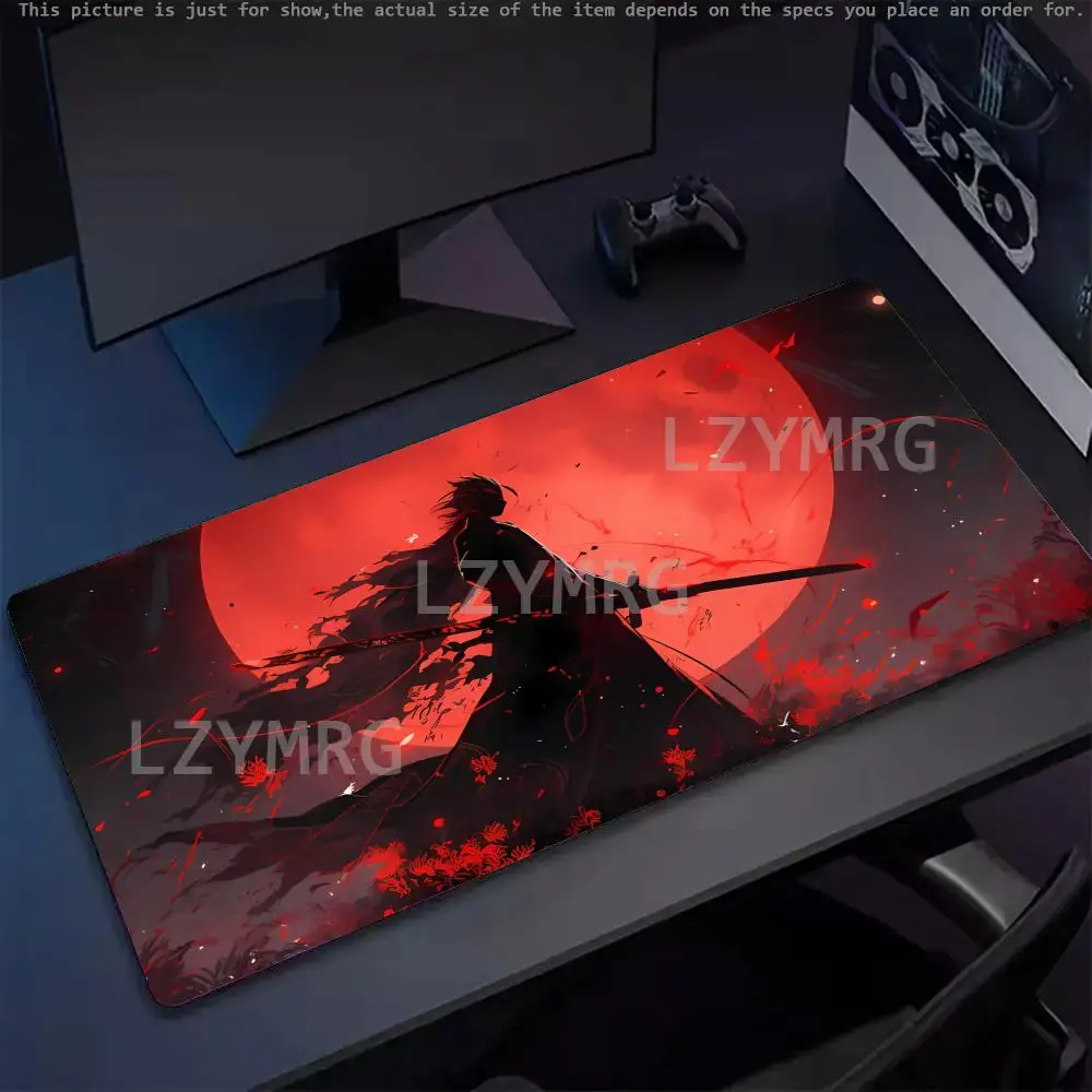 

Samurai Warrior Mouse Pad Gamer Computer Accessories Keyboard Table Mat Black Mousepad Company Gaming Laptop Desk Accessory PC