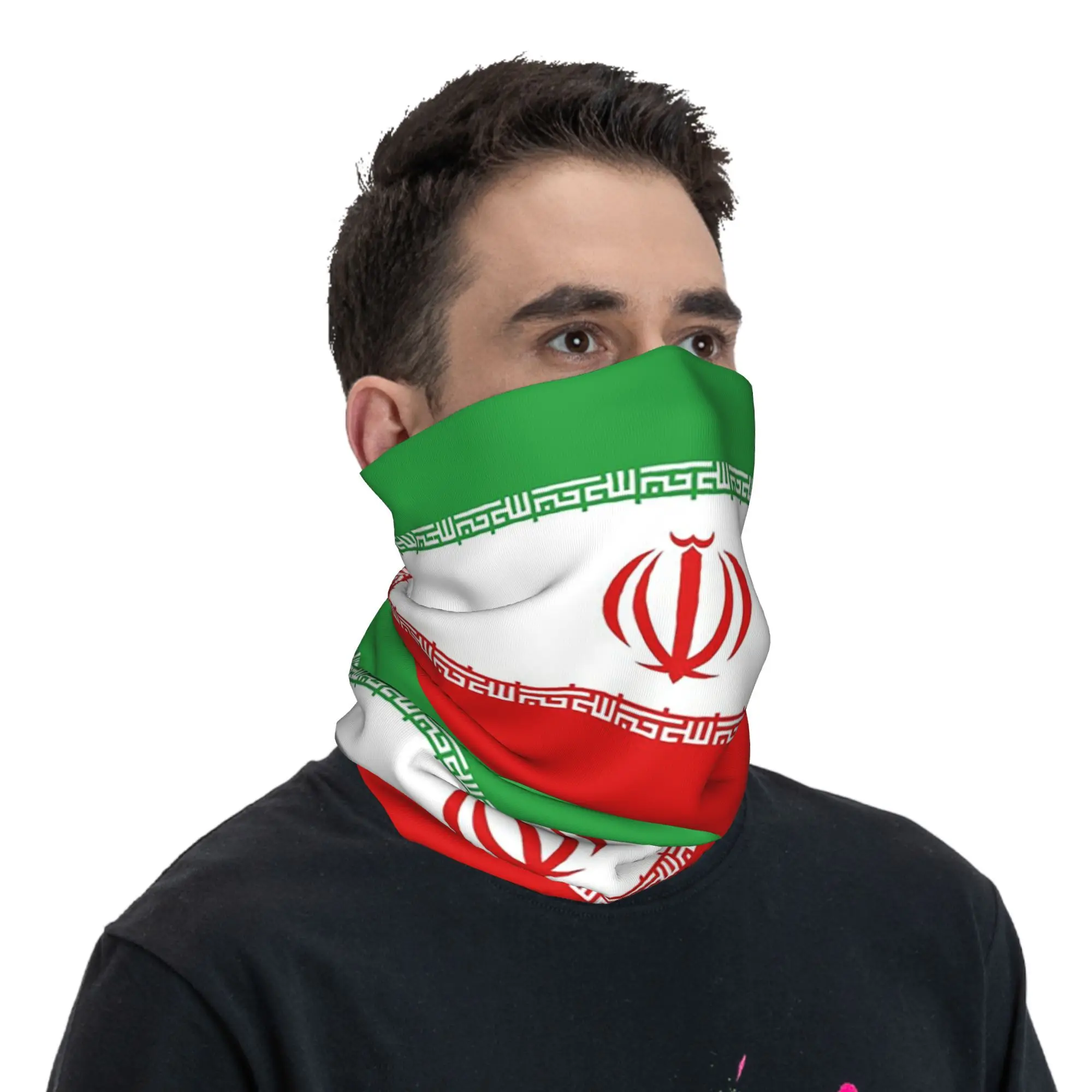 

Флаг Ирана, иранская бандана, шейный платок с принтом, многофункциональная маска для лица, походная рыбалка для мужчин, женщин, взрослых, ветрозащитная маска