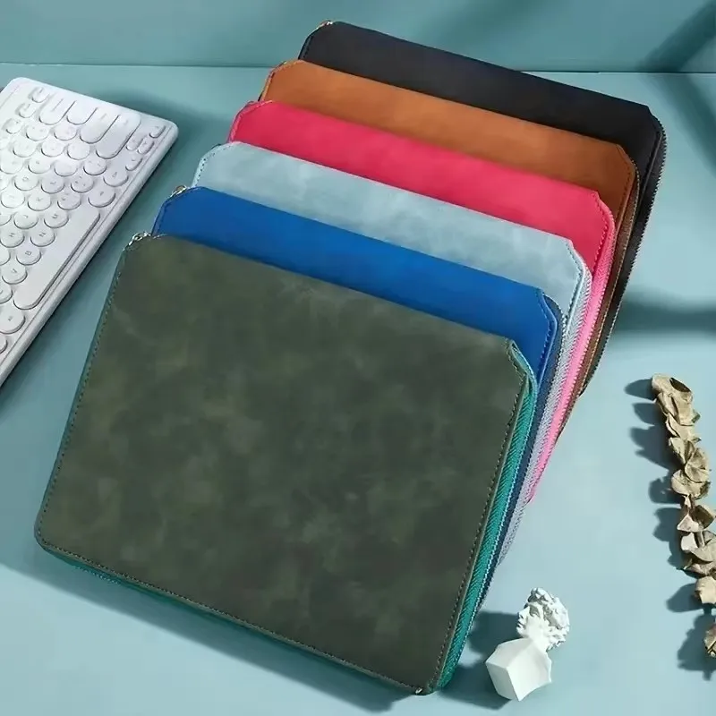 A5 Business Ringband Kaartsleuven Reizen Met Rekenmachine PU Lederen Cover Losbladige Rits Notebook Multifunctioneel