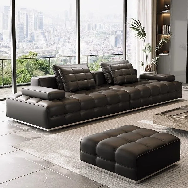 

Minimalist Nordic Living Room Sofas Lazy Luxury Europe Classic Sofa Leather Lounge Divano Soggiorno Home Furniture Accessories